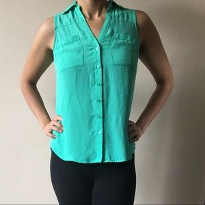 Short sleeve button up blouse